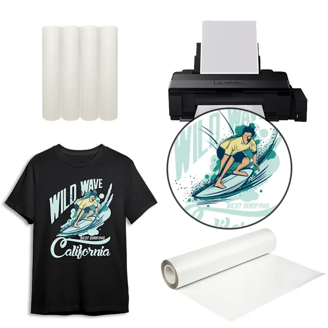 2024 DTF Transfer Film DTF Film PreTreat Sheets PET Heat Transfer Paper for DYI Direct Print on T-Shirts Textile