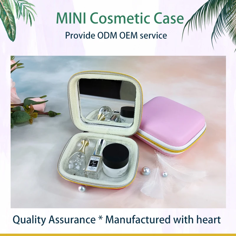 High Quality Mini Vanity Kits Fashion Colorful Makeup Pouch Portable Mirror Cosmetic Bag details