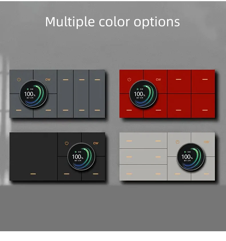 Tuya Smart Home CW Dimming Switch ZigBee Wireless Knob Display Screen Light Control Switch 2 Gang Centralized Control Panel