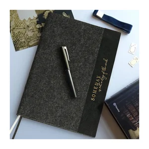 Custom A4 B5 A5 A6 Mini Journal Planners Eco-Friendly Business Meeting Notebook Softcover Custom Felt Feel PU Thread Sewing