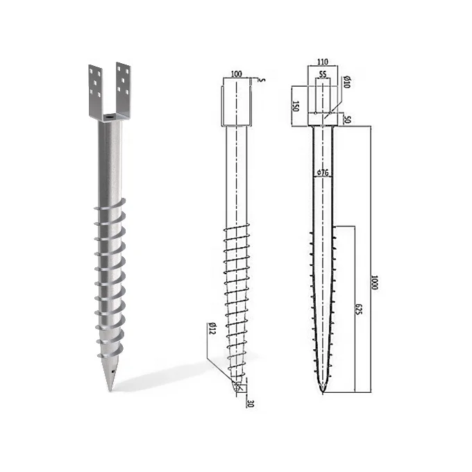 AS Ground Screw Installation Heavy Duty Ground Anchors Mounting Foundation Solar Ground Screw