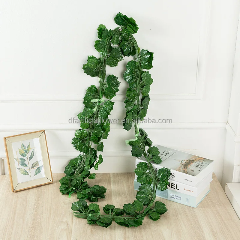 D30 Artificial Vine Grape Leaf Climbing tiger Rattan Ivy Leaf Green Dill Plant  Green Leaf Ceiling Decorative Green Plant