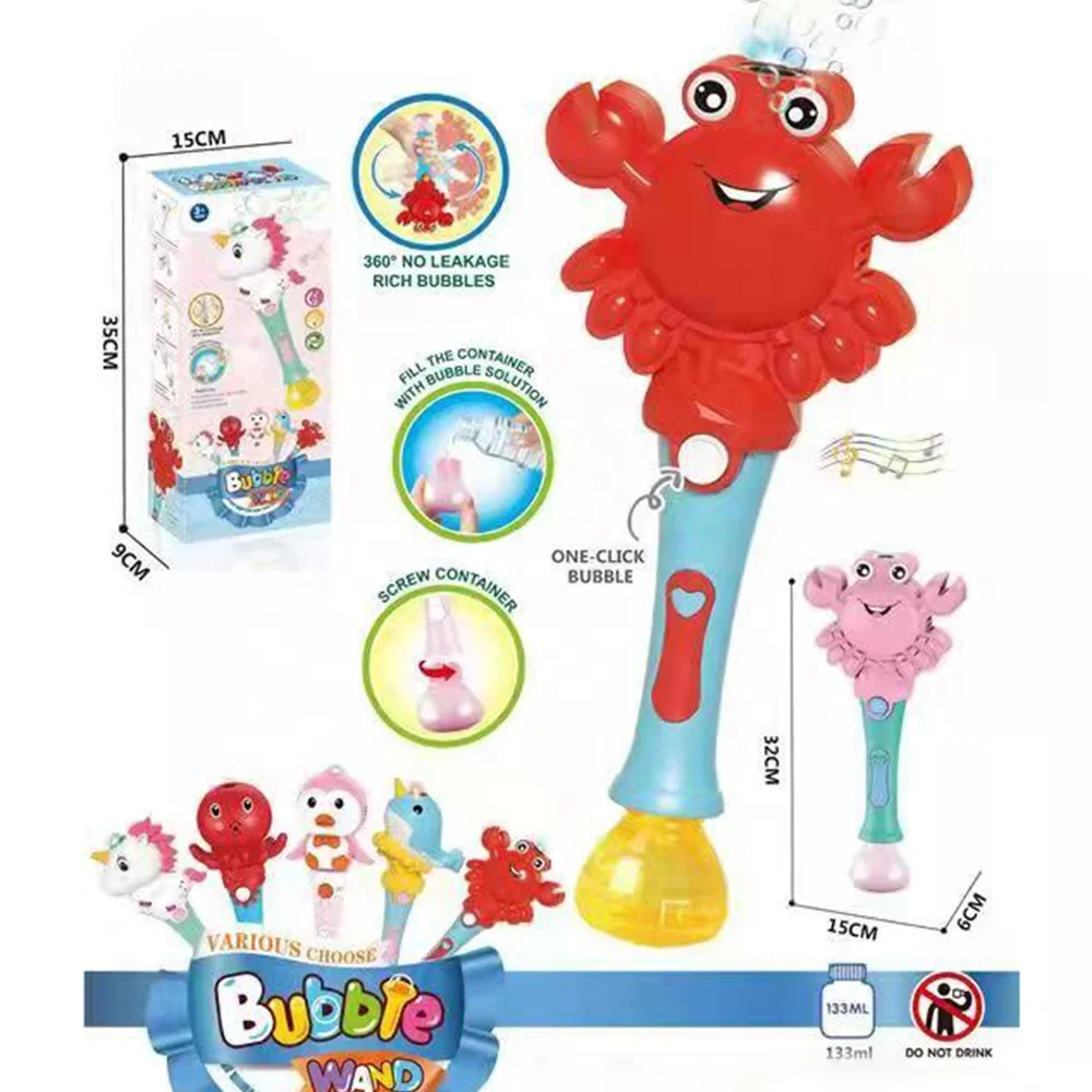 Новый дизайн, летние пингвины, единорог, осьминог, пузырьки со светодиодной подсветкой, пузырьковая палочка, пузырьковый пистолет, игрушки
