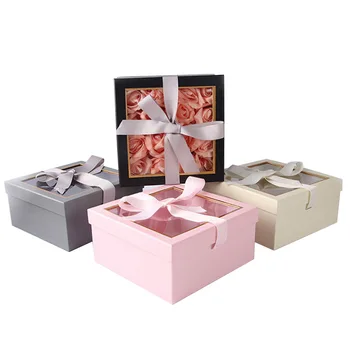 Wholesale Mothers Day Flower Box Square Arrangement Flower Gift Box With Window