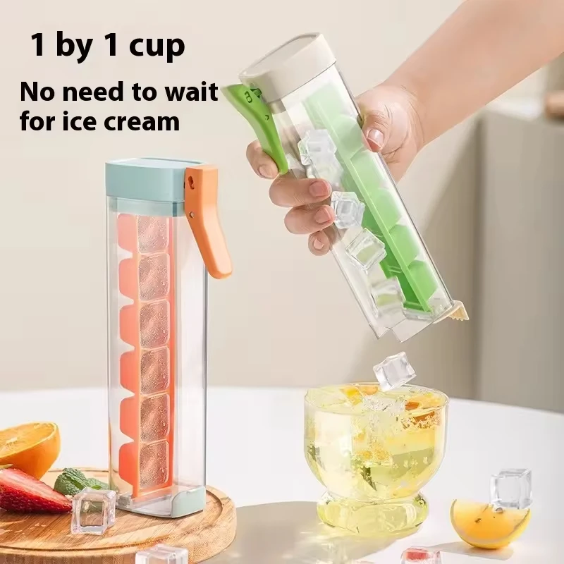 Summer New Kitchen Tools Hot Selling Ice Cube Mold Food Grade Press Ice Tray Household Ice Maker With Storage Box