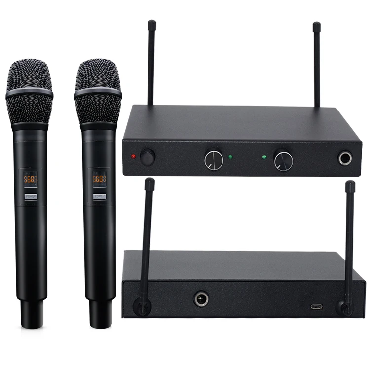 K11 Ultralow Latency Uhf Dual Channel Handheld Wireless Microphone Receiver System For Home