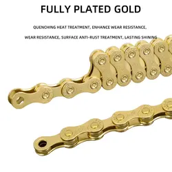 Высококачественная Антикоррозийная велосипедная цепь TOOPRE золотого цвета 6/7/8/9/10/11 скорость 1/2*11/128 дюйма