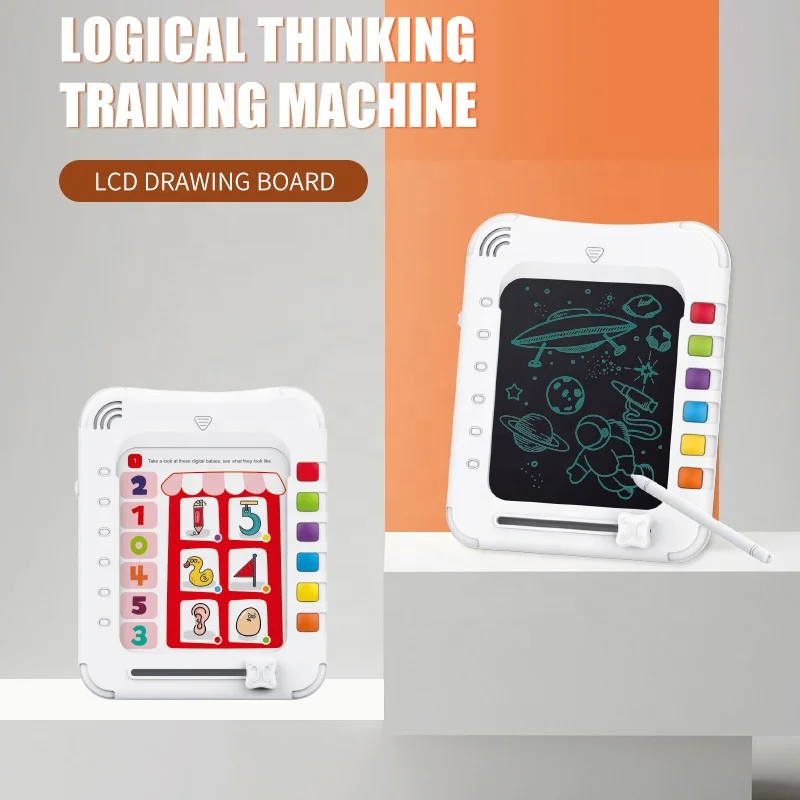 2 in 1 Educational Learning Machine Toys Writing Tablet Multiple Cards Quiz Thing Connected Electronic Drawing Pad Toy for Kids