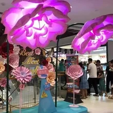 Customized Giant Outdoor Inflatable Flowers Decoration Inflatable Led Light Daisy Flower Stage Decoration