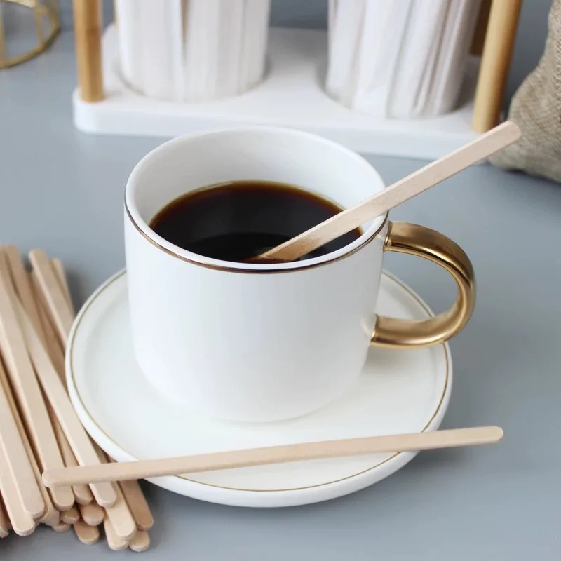 Компостируемая по индивидуальному заказу деревянная мешалка для кофе 110 мм одноразовая натуральная палочка перемешивания