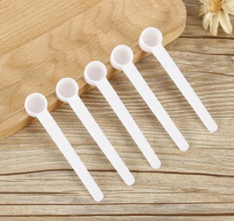 5000pcs New 1G Professional Plastic 1 Gram Scoop Spoon For Food Milk  Washing Powder Medcine White Measuring Tool