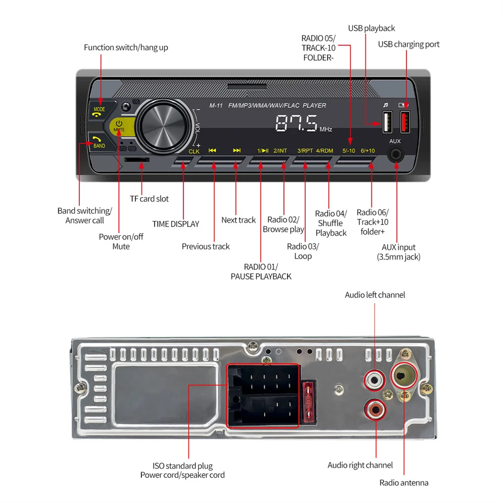 11 Buttons Car Multimedia Player Wireless Control Battery Operated Vehicle MP3 DVD Stereo Button Wireless Control for Car Radio