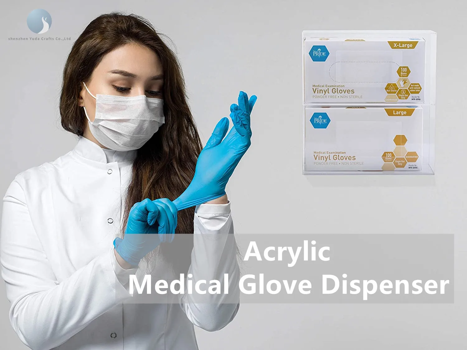 Clear Acrylic Single Individual Compartments Medical Lab Gloves