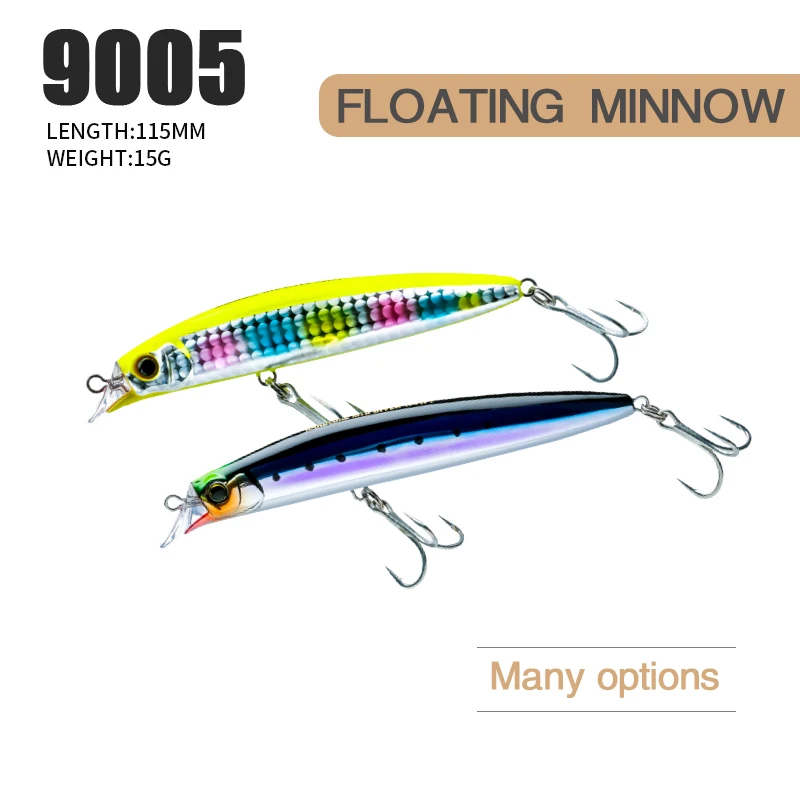 thumbnail image 2 of 15pcs Slow Sink Fishing Lures – Bass Minnows With Tackle Box, Topwater Ready 2 of 5