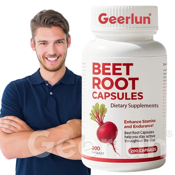 Custom Logo Organic Beet Root Extract Capsule Herbal Supplement Boost Athletic Performance Beetroot Capsules