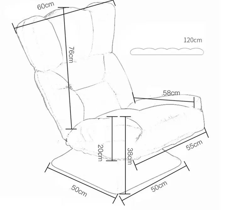 Korea Style 360 Rotating Stand Tatami Floor Chair