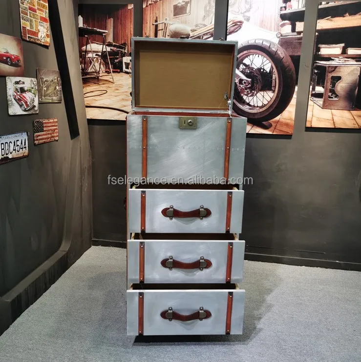 Luxury Wine Display Sideboard showcase Bedside Aluminum Kitchen Leather Rustic Trunk Side Table Corner Cabinet