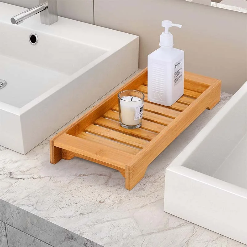 Umweltfreundliches Bambus-Serviertablett Toilettenartikel Badzubehr  Handtuchhalter 100% Natrliches Bambus-Badezimmer Holz-Waschtischablage|  Alibaba.com