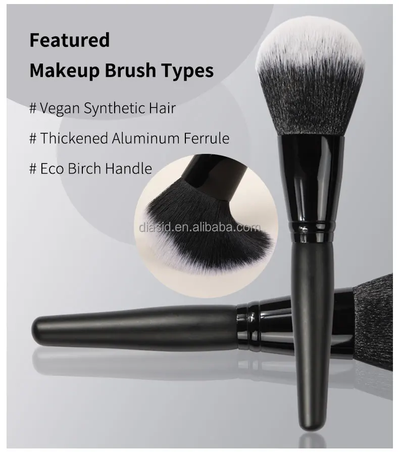 Professional Powder Blush Brush Wood Handle Synthetic Hair Cosmetic