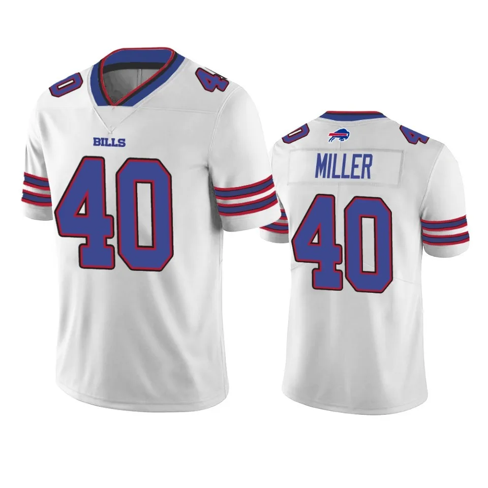 Wholesale Custom #17 Josh Allen #14 Stefon Diggs #40 Von Miller Style Jersey  Embroidered American Football Sweater Winter Hoodie From m.