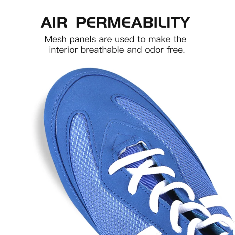 Factory Price Sports Training Gear Boxing Shoes Pu Lace up Leather Boxing Boots Mesh Comfortable Wrestling Shoes Boxing Boots
