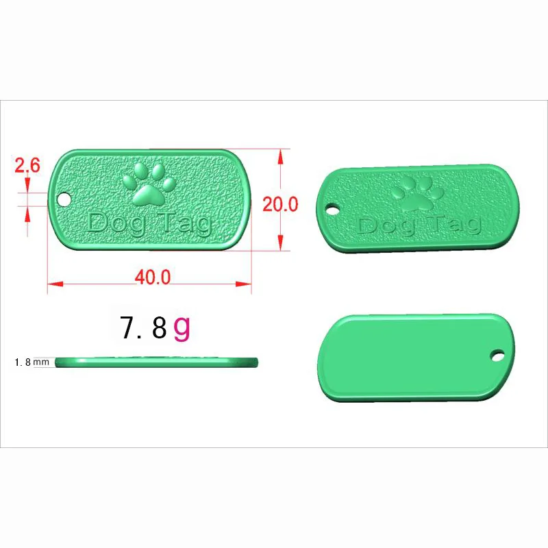 Personalized puppy dog name tag stainless steel sublimation laser collar dog tags name pet blank dog tag factory