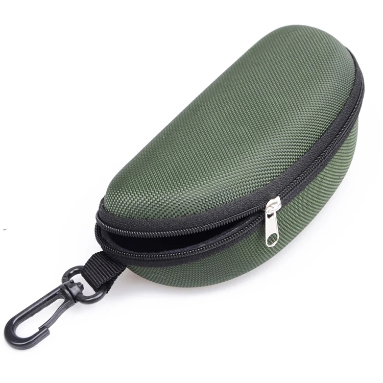 Custom Embossed Logo Zipper Glasses Box Portable EVA Hard Shell Eyeglasses Case with Belt Clip for Outdoor Sunglasses