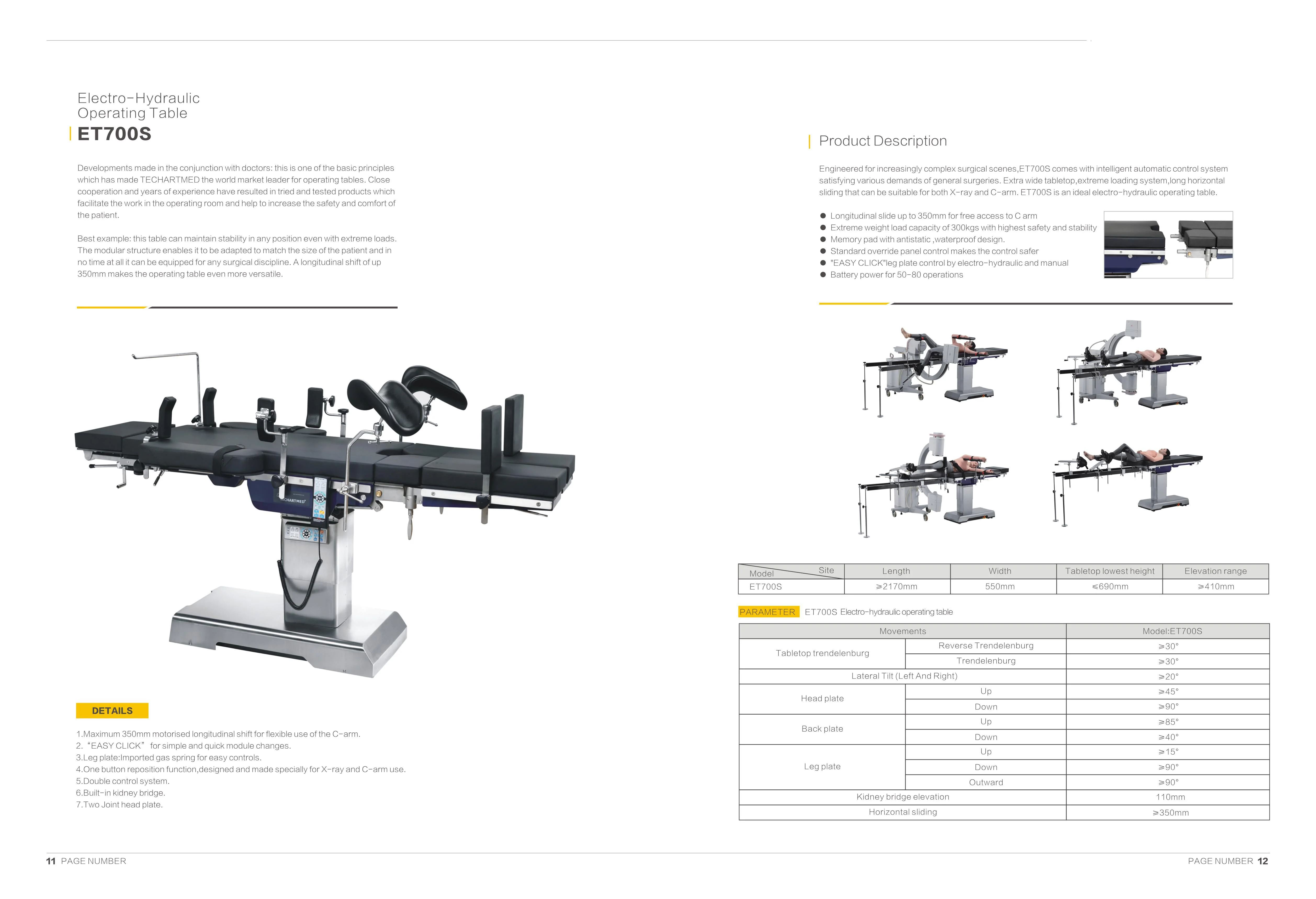 ET300C OR Electrical Operating Surgery Operation Surgical table supplier