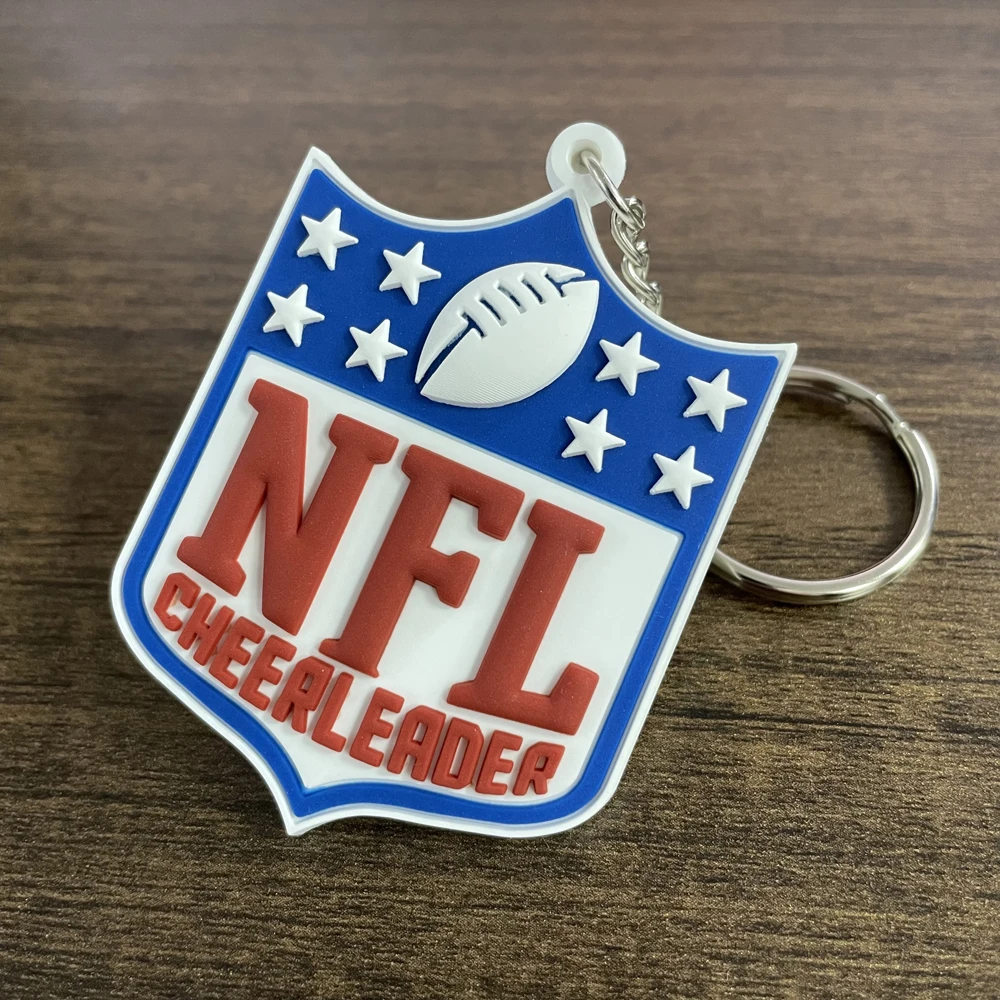Nfl Logo Soft Pvc Rubber Silicone Keychain Charms Sports Football Team