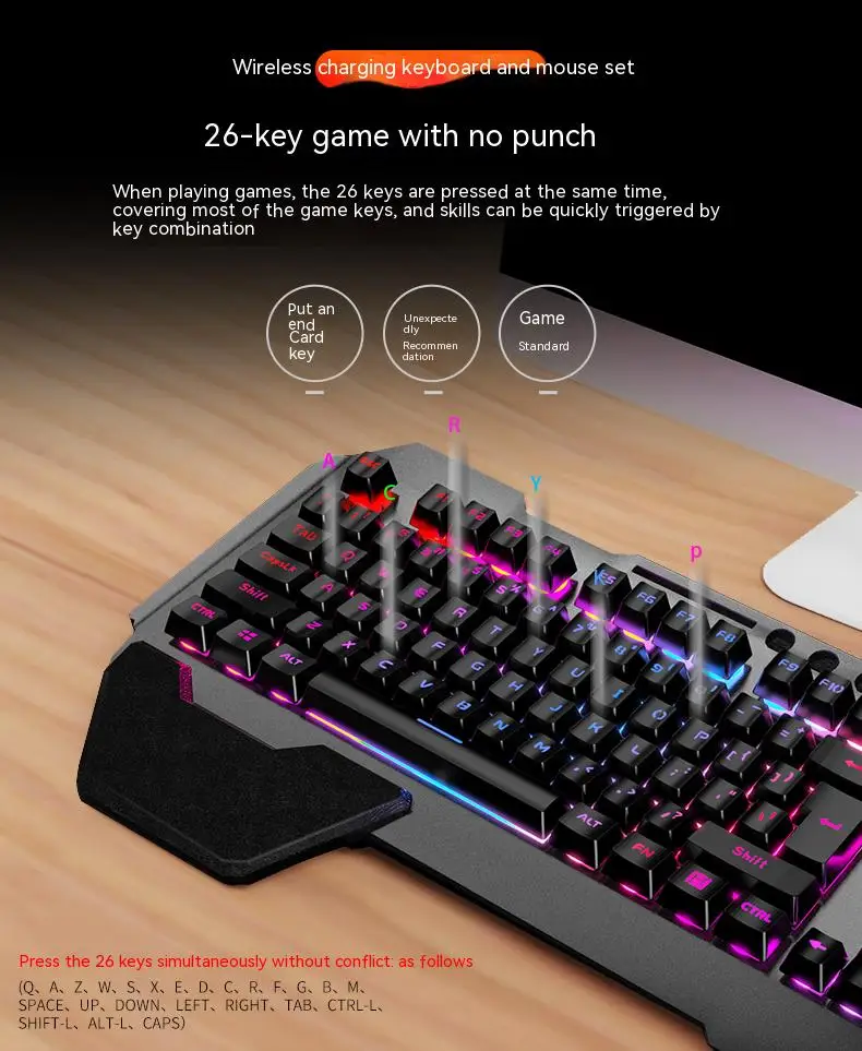 Xinmeng K680 Rgb Wireless Rechargeable Keyboard And Mouse Set ...