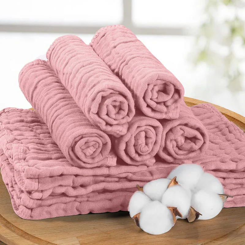 Newborn 6 Pack Organic Cotton Baby Muslin Burp Cloth Baby Burp Cloths