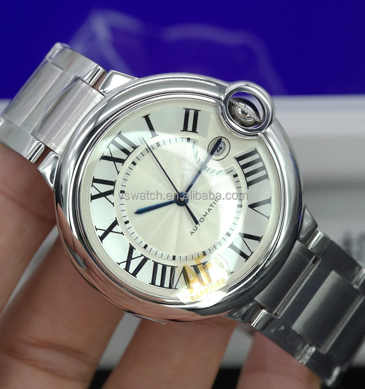 Cartiers Watch Af Factory Super Clone Silver White Dial 42 Mm Diameter