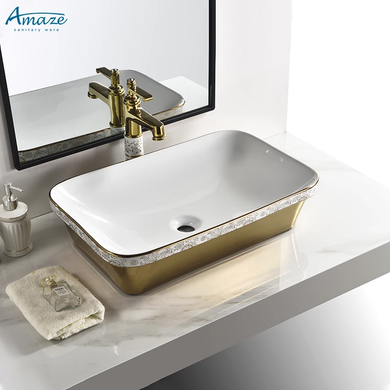 Modern luxury countertop art washbasin bathroom lavabo sink sanitary ware ceramic hand wash basin manufacture