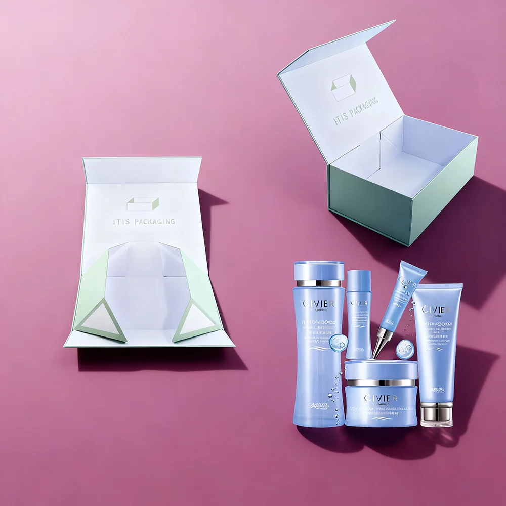 Stevige kartonnen cosmetische vouwdoos - Hoogwaardig papier voor luxueuze merfpresentatie