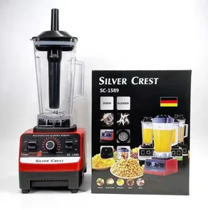 2L 3000W Electric Professional Multifunctional Blender 6 Blade Household Mixer Juicer Ice Smoothies Maker Silver Crest