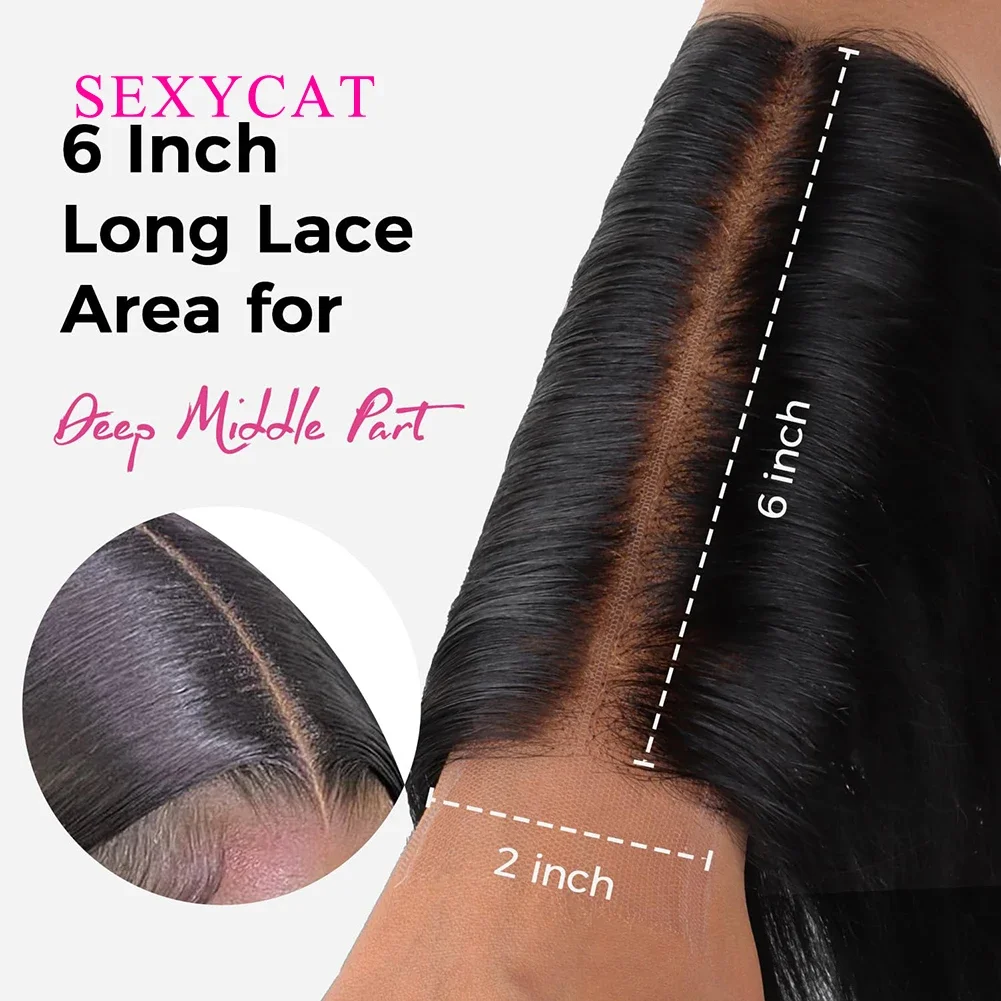 2x6 Lace Closure Straight Human Hair Pre Plucked Skinlike Real Swiss Lace Invisible_voghion.com