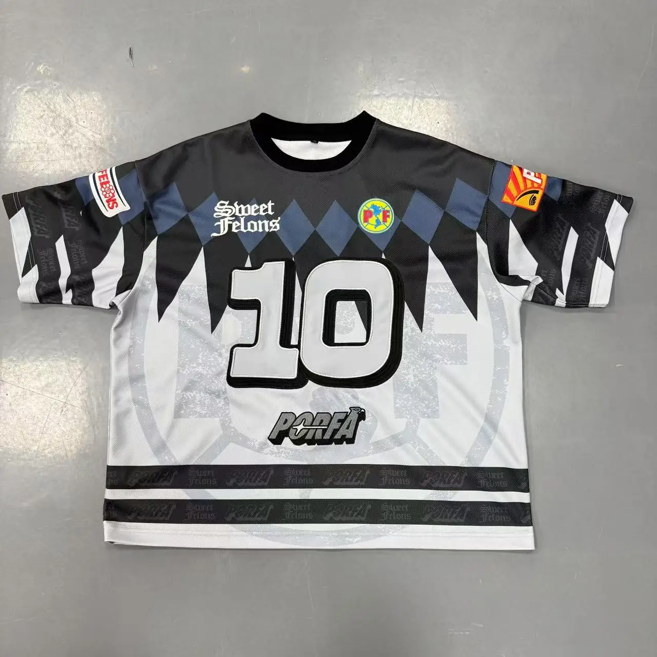 Salati Custom Oversized Boxy Football T Shirt Wholesale Vintage Cropped Men T-shirt Print Number Retro Jersey gallery 7