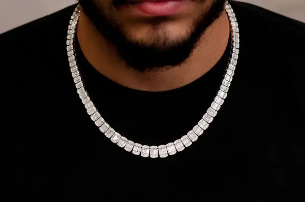 9mm Iced Out Baguette Tennis Chain Real 