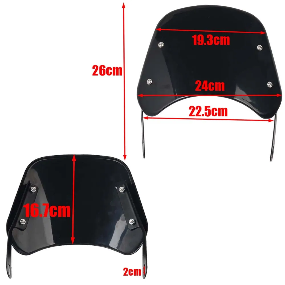 Pare-brise Moto Universel Noir - Pour Loncin, Voge 300r/500r Et Autres Roadsters