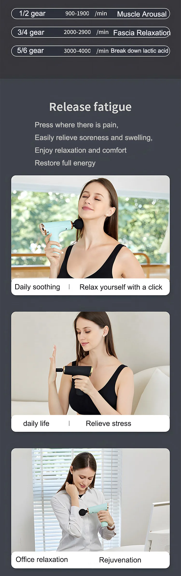 2024 New Design Handheld Body Massage Gun Massager Relax Muscle Best Massage Gun