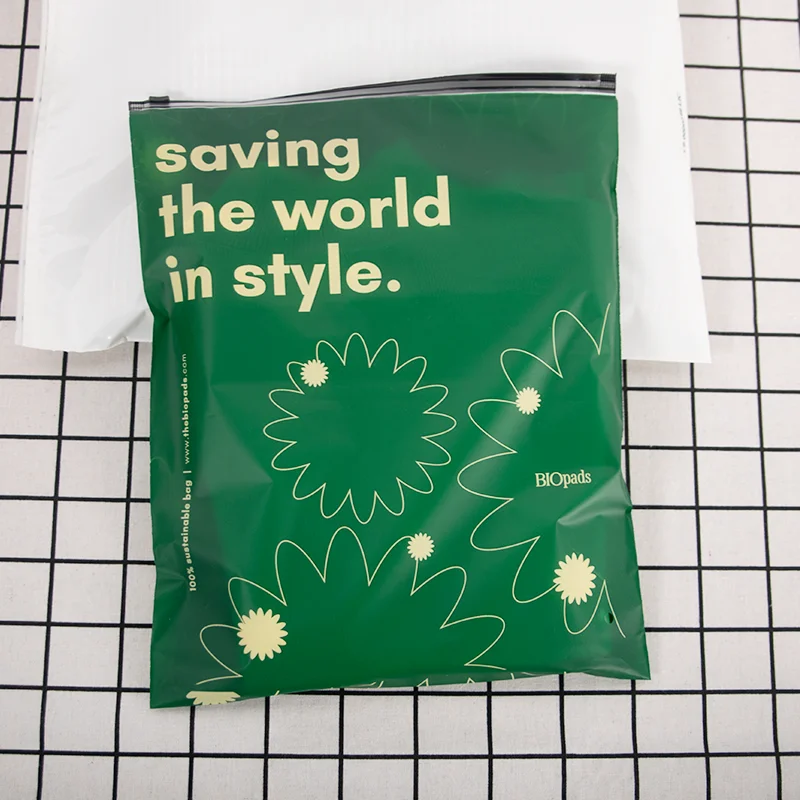 Colorful Sealing Slider Biodegradable Custom Clothing Matte Zip Lock Poly Mailer Bag Plastic Packaging Frosted Zipper Bags