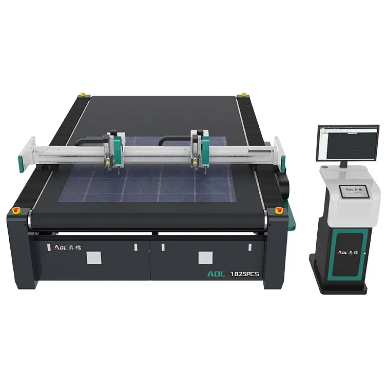 AOL Ultrasonic Driven Rotary Knife Auto Leather Garment Computer Controlled Pvc Fabric Cutter Machines Cnc Table Cutting Machine