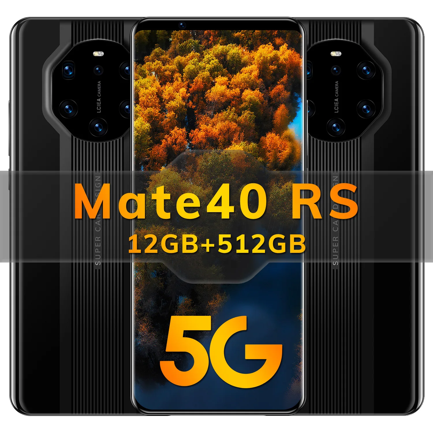 
 Мобильный телефон Mate40 RS 5,8 дюйма 5G LET, пять камер, Android смартфоны MTK6889Ultra, моноблок, две SIM-карты, мобильный телефон 12 + 512 Гб  