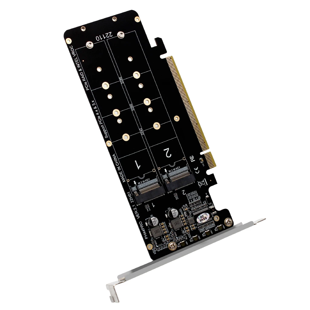PCIE X16 to M.2 M-Key Riser Card - 4 NVME Ssds in 2U Server