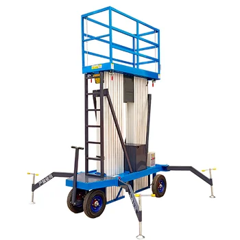 Indoor and outdoor single mast aluminum alloy mobile electric lifting platform elevator high-altitude lifting operation platform