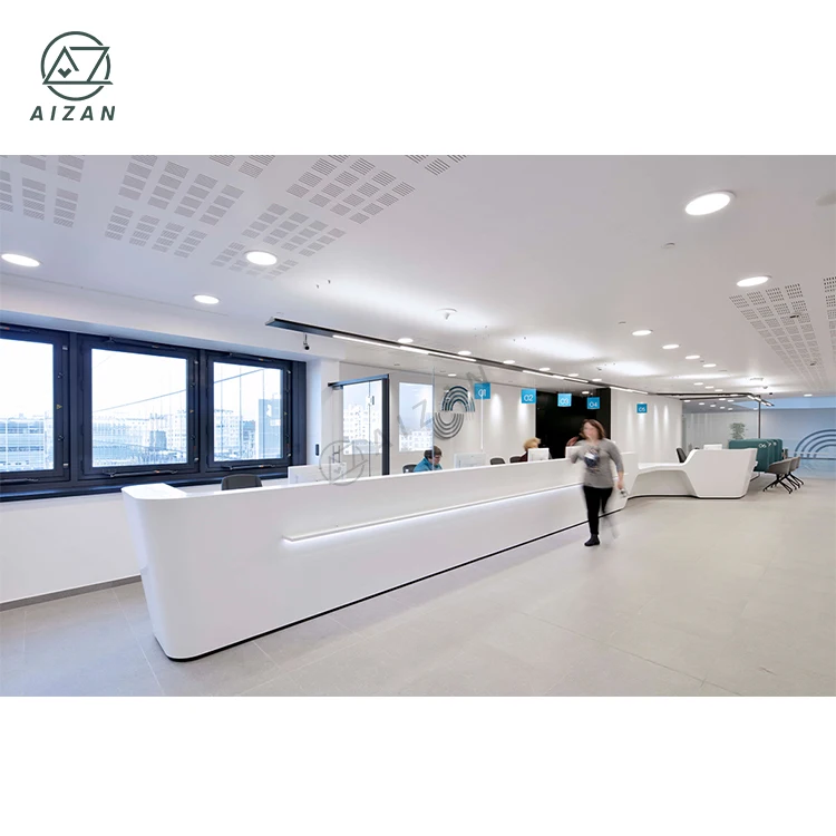 2023 New Front Desk Counter Modern White Bank Reception Desk Counter Custom Checkout Counter