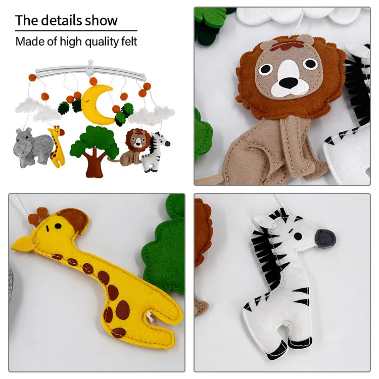 Войлочный Игрушечный мобильный телефон с животными на ощупь, детский подвесной мобильный телефон, игрушка для кровати, подарок для детей