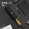 16-bone bronze brushed wood handle-black