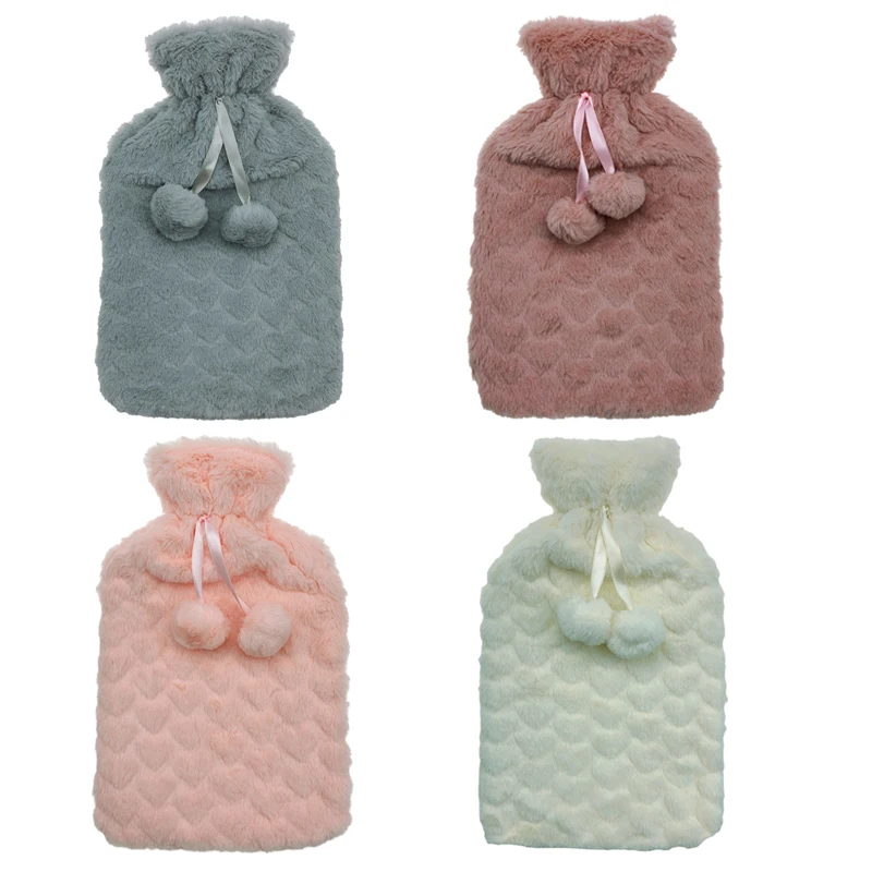 hot selling manufacture winter warm custom logo 2000ml rubber pvc hot water bottle bag plush cover