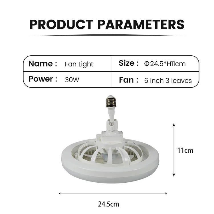 Shinyland Ceiling Fan Lamp Remote Control Dimmable Low Profile E27 Small Ceiling Fan with Led Light
